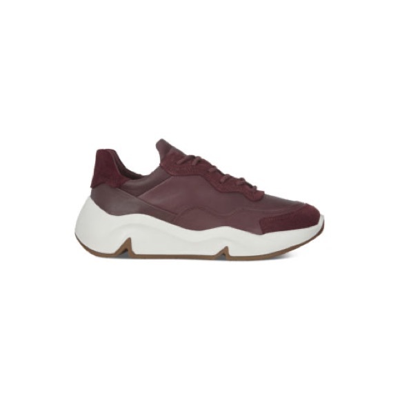 Ecco Chunky Leather and Suede Wine colour Sneaker EU 41 US 10 - Picture 3 of 13